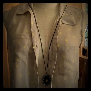 Sheer polka dot shirt